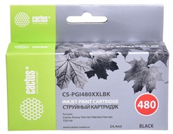 Струйный картридж Cactus CS-PGI480XXLBK (PGI-480PGBK XXL) черный для Canon Pixma TR7540, TR8540, TS6140, TS8140, TS9140, TS704 (24,4 мл) - фото 12245
