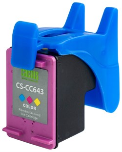 Струйный картридж Cactus CS-CC643 (HP 121) цветной для HP DeskJet D1663, D2500, D2563, D2663, D5563, F2423, F2483, F2493, F4213, F4275, F4280, F4283, F4583; ENVY 110; PhotoSmart C4683, C4783 (9 мл) - фото 14576