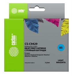 Струйный картридж Cactus CS-C9429 (HP 85) светло-пурпурный для HP DesignJet 30, 30gp, 30n, 90, 90gp, 90r, 130, 130de, 130gp, 130nr, 130r (72 мл) - фото 14600