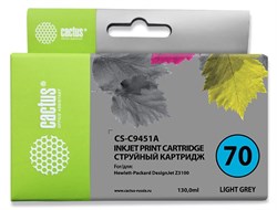 Струйный картридж Cactus CS-C9451A (HP 70) светло-серый для HP DesignJet Z2100, Z2100gp, Z3100, Z3100gp, Z3100ps gp, Z3200, Z3200ps, Z5200, Z5400 ePrinter, Z5400ps PostScript (130 мл) - фото 14609