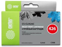 Струйный картридж Cactus CS-CLI426C (CLI-426C) голубой для Canon Pixma iP4840, iP4940, iX6540, MG5140, MG5240, MG5340, MG6140, MG6240, MG8140, MG8240, MX714, MX884, MX894 (8,4 мл) - фото 14760