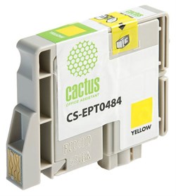 Струйный картридж Cactus CS-EPT0484 (T0484) желтый для принтеров Epson PM A870, D770; Epson Stylus Photo R200, R210, R220, R300, R300M, R310, R320, R330, R340, R350, RX300, RX320, RX500, RX510, RX600, RX620, RX630, RX640 (14,4 мл) - фото 14936