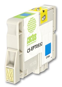 Струйный картридж Cactus CS-EPT0552 (T0552) голубой для принтеров Epson Stylus Photo R240, R245, RX420, RX425, RX430, RX520 (10 мл) - фото 14943