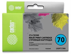 Струйный картридж Cactus CS-C9390 (HP 70) светло-голубой для HP DesignJetZ2100, Z2100GP, Z3100, Z3100GP, Z3100ps GP, Z3200, Z3200ps, Z5200, Z5400 ePrinter, Z5400ps PostScript (130 мл) - фото 15063
