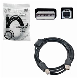 Кабель USB 2.0 AM-BM, 1,8 м, CABLEXPERT, 1 фильтр, для принтеров, МФУ и периферии, CCF-USB2-AMBM-6 - фото 15737