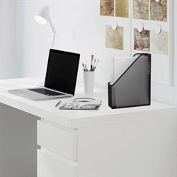 Лоток вертикальный для бумаг Brauberg "Germanium" (250х72х315 мм), металлический, черный - фото 16132