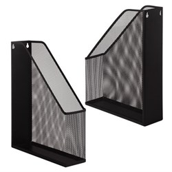 Лоток вертикальный для бумаг Brauberg "Germanium" (250х72х315 мм), металлический, черный - фото 16133