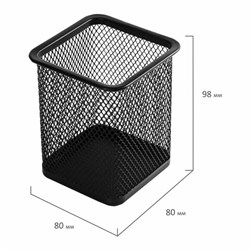 Подставка-органайзер Brauberg "Germanium", металлическая, квадратное основание, 98х80х80 мм, черная - фото 16134