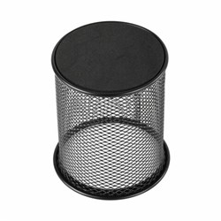 Подставка-органайзер Brauberg "Germanium", металлическая, круглое основание, 100х89 мм, черная - фото 16140