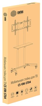 Стойка для телевизора Cactus CS-ST04 черный, 37"-70" напольный, мобильный (макс. 68 кг) - фото 16243