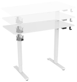 Стол Cactus CS-ED-WWT столешница МДФ белый, каркас белый, столешница 120x60 см - фото 16318