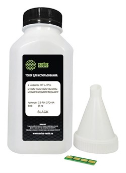 Заправочный набор Cactus CS-RK-CF244A черный с чипом для принтера HP LJ Pro M15, M28 (флакон 55 гр.) - фото 16900