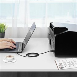 Кабель USB 2.0 AM-BM, 1,5 м, Sonnen Premium, медь, для периферии, экранированный, черный - фото 16933