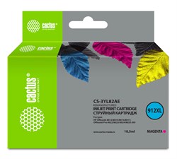 Картридж струйный Cactus CS-3YL82AE (912XL) пурпурный для HP OfficeJet 8012, 8014, 8015, 8017;OfficeJet Pro 8022, 8023, 8024, 8025 AIO (10.5 мл) - фото 17041