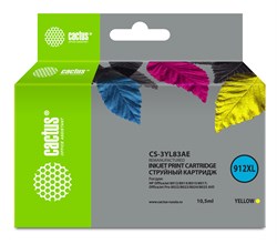 Картридж струйный Cactus CS-3YL83AE (912XL) желтый для HP OfficeJet 8012, 8014, 8015, 8017;OfficeJet Pro 8022, 8023, 8024, 8025 AIO (10.5 мл) - фото 17042
