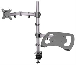 Кронштейн для монитора/ноутбука Cactus CS-VM-LH07-AL серебряный 13"-27" макс.8кг настольный поворот и наклон - фото 17065