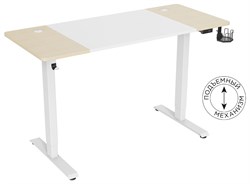 Стол Cactus CS-EDL-WWD столешница МДФ дуб молочный каркас белый, столешница 140x60 см - фото 17101