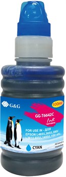 Чернила G&G GG-T6642C голубой для Epson L100, L110, L120, L132, L200, L210, L222, L300, L312, L350, L355, L382, L386, L456, L486, L550, L555, L566, L605, L655, L1300, L1455,  L3050, L3060, L3070, L362, L364, L366 (100 мл) - фото 17156