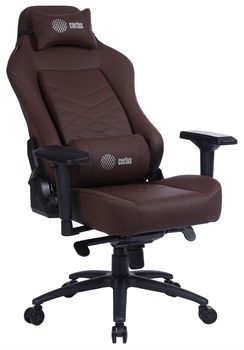 Кресло игровое Cactus CS-CHR-0112BR цвет: коричневый, обивка: эко.кожа, крестовина: металл пластик черный - фото 17297