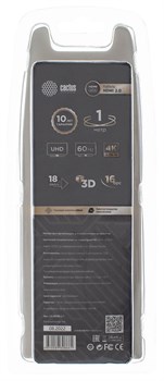 Кабель аудио-видео Cactus CS-HDMI.2-1 HDMI (m)/HDMI (m) 1м. позолоченные контакты, черный - фото 18823