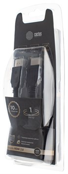 Кабель аудио-видео Cactus CS-HDMI.2-1 HDMI (m)/HDMI (m) 1м. позолоченные контакты, черный - фото 18824