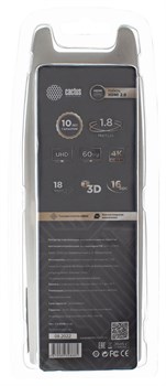 Кабель аудио-видео Cactus CS-HDMI.2-1.8 HDMI (m)/HDMI (m) 1.8м. позолоченные контакты, черный - фото 18832