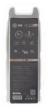 Кабель аудио-видео Cactus CS-HDMI.2-2 HDMI (m)/HDMI (m) 2м. позолоченные контакты, черный - фото 18839