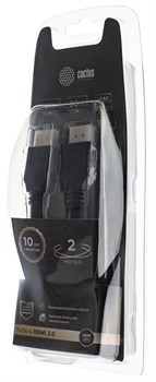 Кабель аудио-видео Cactus CS-HDMI.2-2 HDMI (m)/HDMI (m) 2м. позолоченные контакты, черный - фото 18840