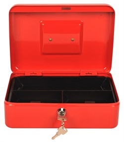 Ящик для денег без номинала Cactus CS-CB-003RD 90x250x180 красный сталь 1.367кг - фото 20159