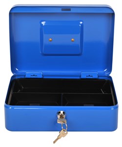 Ящик для денег без номинала Cactus CS-CB-003BL 90x250x180 синий сталь 1.367кг - фото 20163