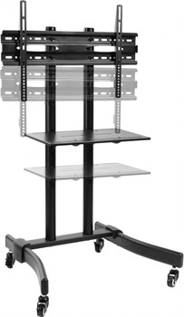 Стойка для телевизора Cactus CS-ST1030BK черный 37"-70" макс.50кг напольный мобильный - фото 21251