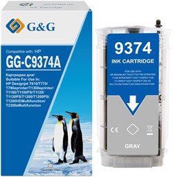 Струйный картридж G&G GG-C9374A серый для HP Designjet T610, T770, T790eprinter, T1300eprinter, T1100 (130 мл) - фото 21367