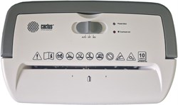 Шредер Cactus CS-SH-C3 белый (секр.P-4) перекрестный 8лист. 13лтр. скрепки скобы пл.карты - фото 22071