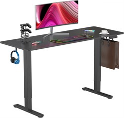 Стол для компьютера Cactus CS-EDL-BBK столешница ДСП черный каркас черный, столешница 160x60 см - фото 22204