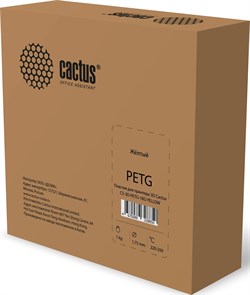 Пластик для принтера 3D Cactus CS-3D-PETG-1KG-YELLOW PETG d1.75мм 1кг 1цв. - фото 23290