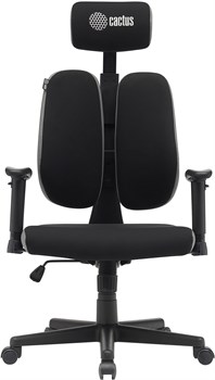 Кресло Cactus CS-CHR-MC03-BKGY черный/серый с подголов. крестов. пластик пластик черный - фото 23900