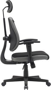 Кресло Cactus CS-CHR-MC03-BKGY черный/серый с подголов. крестов. пластик пластик черный - фото 23901