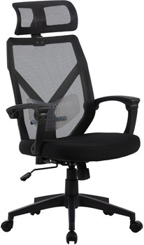 Кресло Cactus CS-MC414-BK черный сетка/ткань с подголов. крестов. пластик - фото 23920