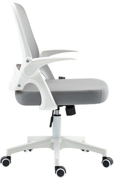 Кресло Cactus CS-WMC212-GY белый/серый сетка/ткань низк.спин. крестов. пластик пластик белый - фото 23943