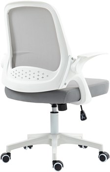 Кресло Cactus CS-WMC212-GY белый/серый сетка/ткань низк.спин. крестов. пластик пластик белый - фото 23944