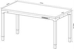 Стол для компьютера Cactus CS-ET-WWD столешница МДФ белый дуб молочный каркас белый, столешница 160x80 см - фото 24146