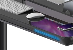 Стол для компьютера Cactus CS-EGD-BK-LED столешница закаленное стекло черный каркас черный, столешница 120x60 см - фото 24175