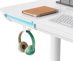 Стол для компьютера Cactus CS-EGD-WT-LED столешница закаленное стекло белый каркас белый, столешница 120x60 см - фото 24194