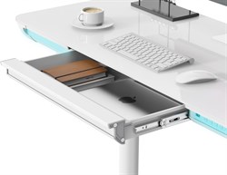 Стол для компьютера Cactus CS-EGD-WT-LED столешница закаленное стекло белый каркас белый, столешница 120x60 см - фото 24197