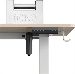 Стол для компьютера Cactus CS-EDXL-WWD угловой подъёмный столешница МДФ белый дуб каркас белый, длины сторон 140 и 160 см, глубина 60 см - фото 24218