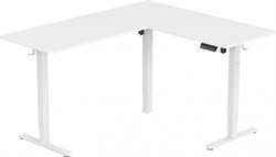 Стол для компьютера Cactus CS-EDXL-WWT угловой подъёмный столешница МДФ белый каркас белый , длины сторон 140 и 160 см, глубина 60 см - фото 24222