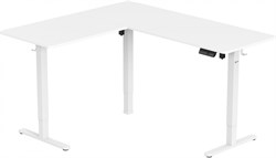 Стол для компьютера Cactus CS-EDXL-WWT угловой подъёмный столешница МДФ белый каркас белый , длины сторон 140 и 160 см, глубина 60 см - фото 24224