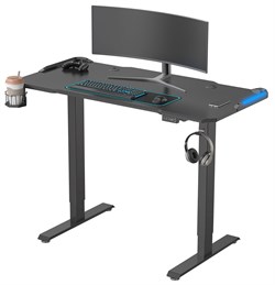 Стол Cactus CS-ED-GBK столешница МДФ карбон каркас черный, столешница 120x60 см - фото 24263