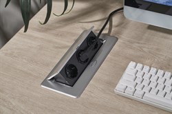 Розетка Cactus CS-SOCKET-EU3-GYBK для столешницы 26.5x11.8x6.5см серый - фото 24360