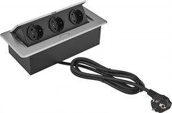 Розетка Cactus CS-SOCKET-EU3-GYBK для столешницы 26.5x11.8x6.5см серый - фото 24363